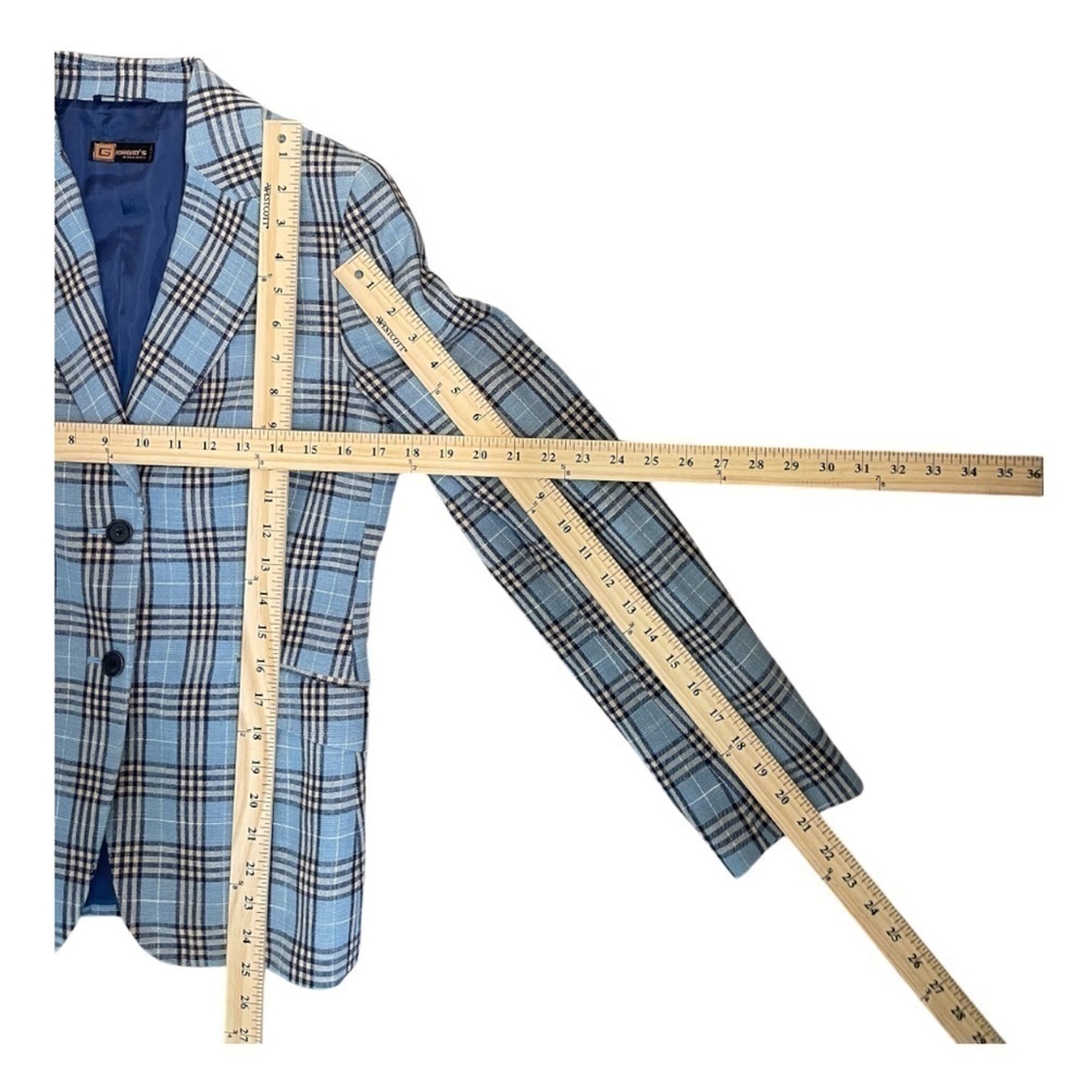 Giorgio’s of Palm Beach Blazer/Jacket, Blue Plaid, Italian women 42R - Picture 9 of 14
